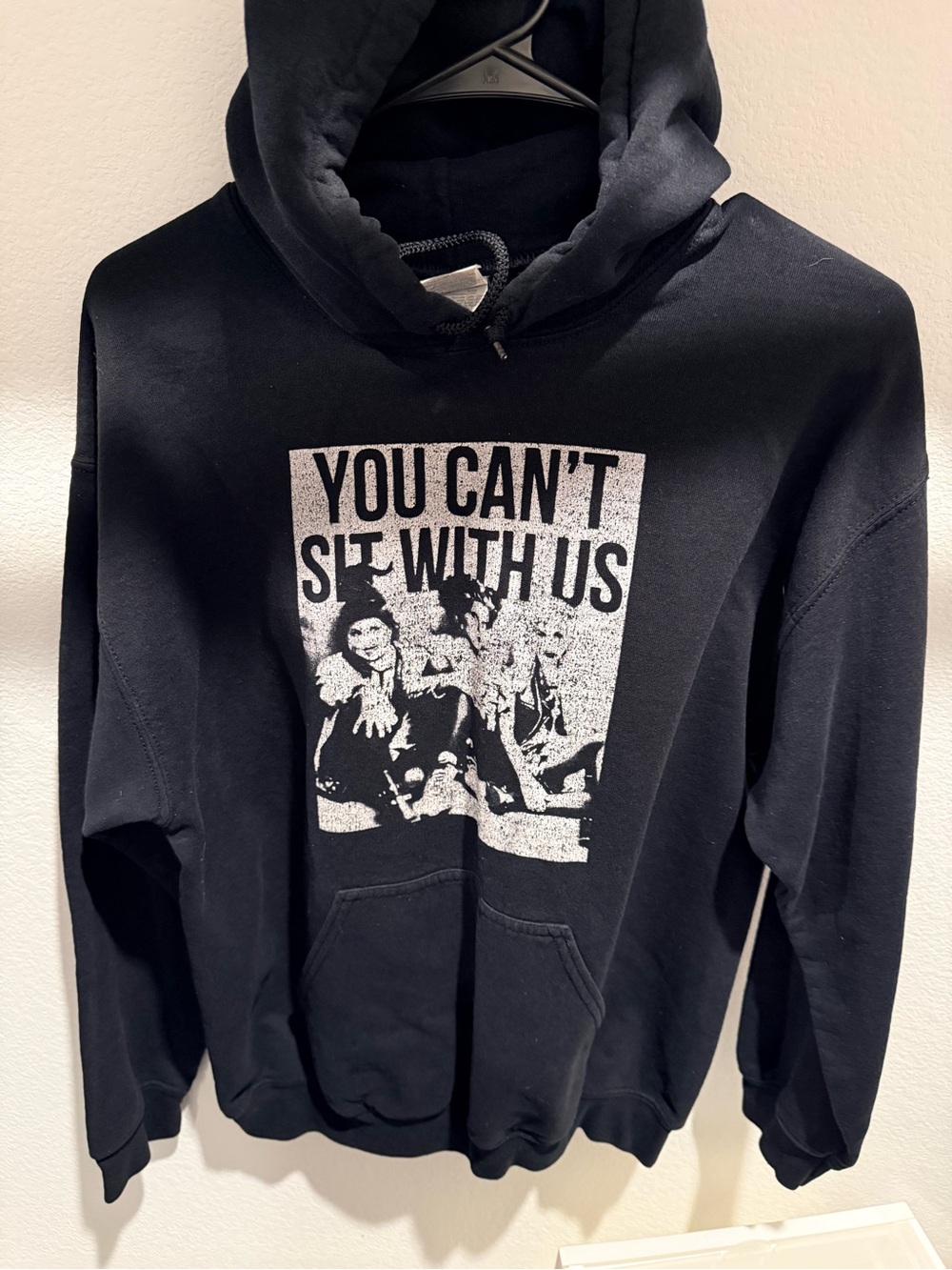 Gildan Black Pullover Hoodie with White Graphic